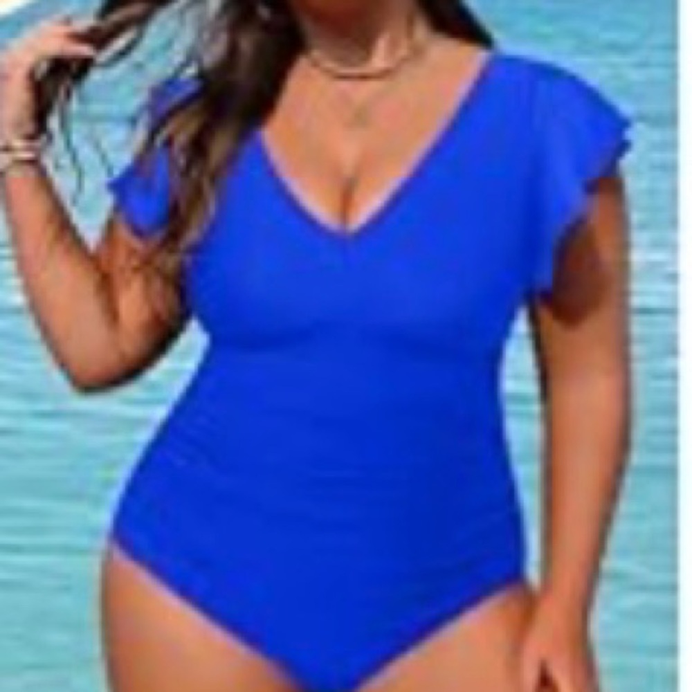 NWT Yonique Plus Size Swimsuits One Piece Tummy Control Bathing Suits Ruffle